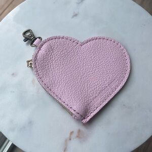 Portland Leather Pink Heart-Shaped Coin Purse Bag Charm
